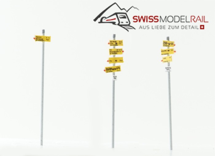 Wanderweg Schilder Schweiz H0 (32 Tafeln) Neuheit 2026