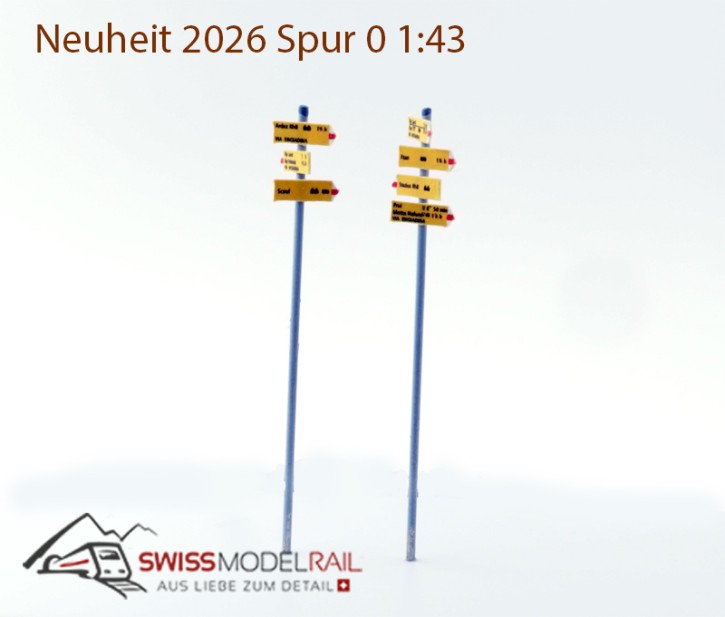 Wanderweg Schilder Schweiz 0 1:43 (16 Tafeln) Neuheit 2026