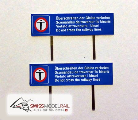 Überschreiten der Gleise verboten (2 Stück, Spur N)