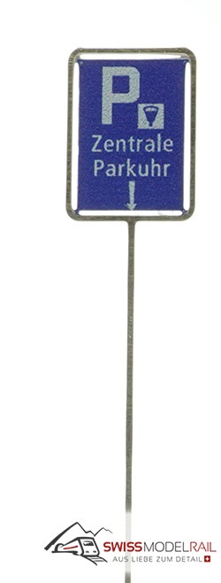 Schild Zentrale Parkuhr bedruckt (1 Stück) Neuheit 2021