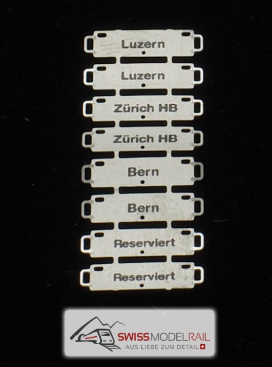 Zuglaufschilder (8er Set) H0