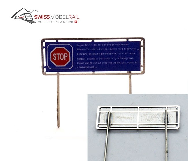 Zugeinfahrt abwarten Schild (H0)