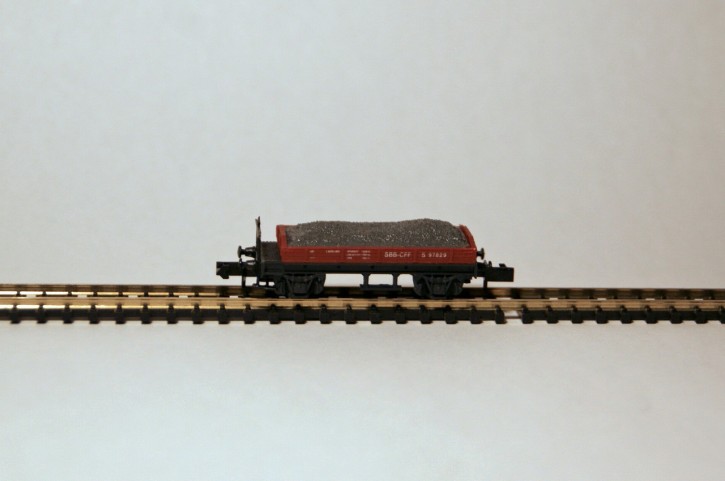 SBB Niederbordwagen mit Kies braun SBB Niederbordwagen mit Kies braun