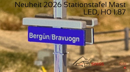 Beleuchtung für Stationstafel mit LED, Mastmontage, Bausatz Neuheit 2026