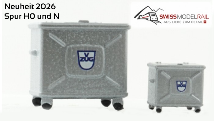Container Schweiz Norm, 800 L mit V-Zug Logo (H0) Neuheit 2026