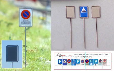 Strassenschilder Tafeln (Spur N, 1:160, 3 Stück)