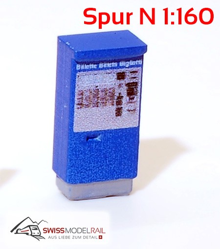 Billettautomat RhB/SBB blau (Spur N)