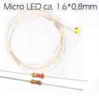 LED (mikro) mit Kupferlackdraht und Vorwiderstand