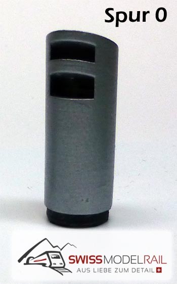 Abfalleimer Variante 4 "Haifisch" mit Aschenbecher (Spur 0)