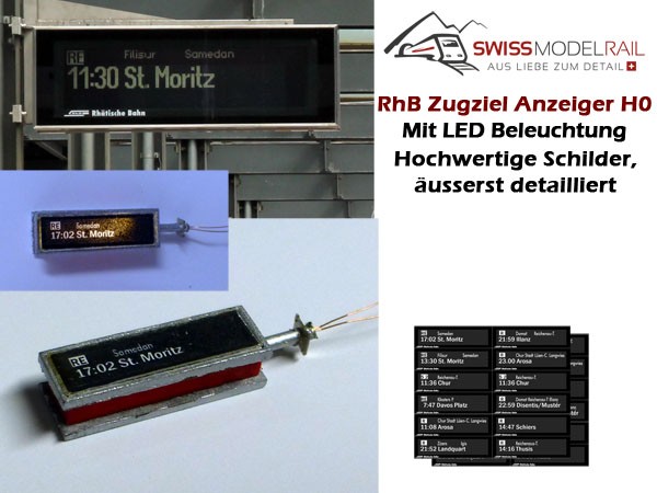 Zugziel Anzeiger RhB (Bausatz, LED) H0