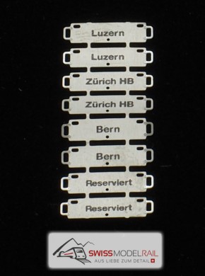 Zuglaufschilder Kleber (56 Kleber) H0 Set 1