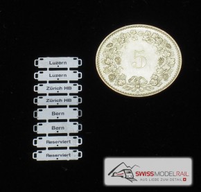 Zuglaufschilder (8er Set) H0