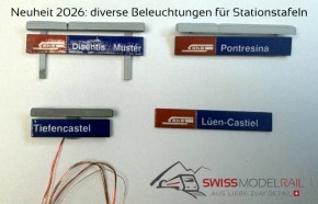 Beleuchtung für Stationstafel mit LED,Dachmontage, Bausatz Neuheit 2026