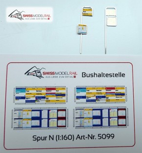 Bus Postauto Haltestelle (2 Stück, Spur N 1:160)