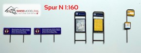 Bus Postauto Haltestelle (2 Stück, Spur N 1:160)